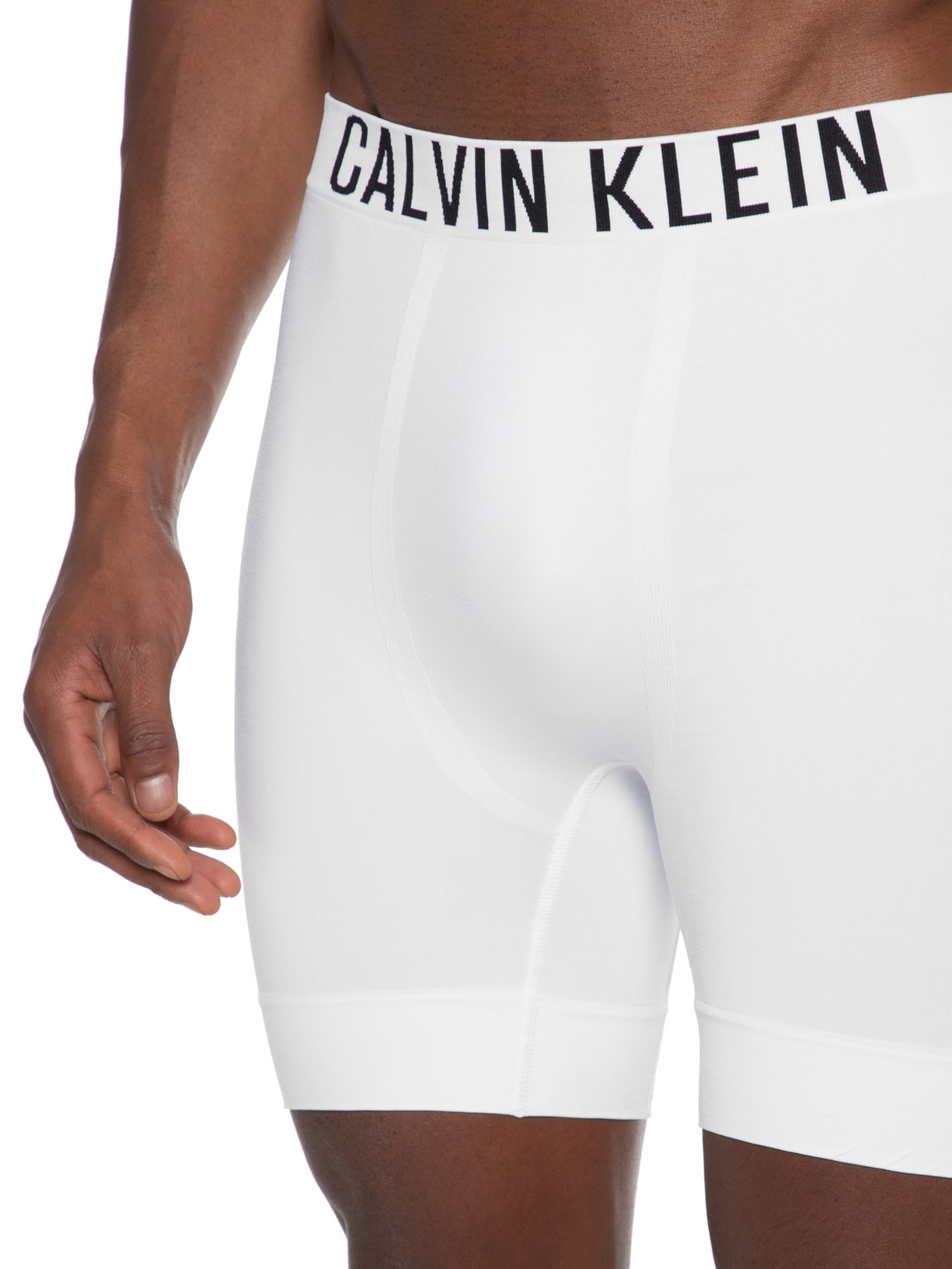 Cueca Masculina Long Boxer Intense Power Sem Costura Branco Calvin Klein Underwear