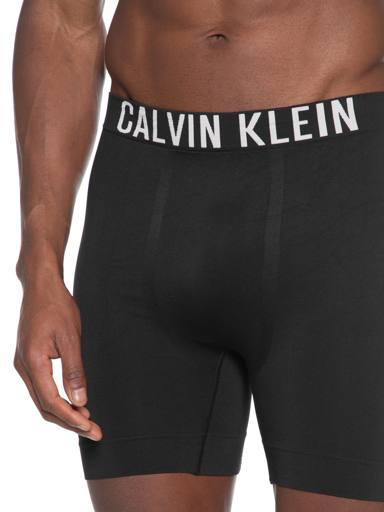Cueca Masculina Long Boxer Intense Power Sem Costura Preto Calvin Klein Underwear