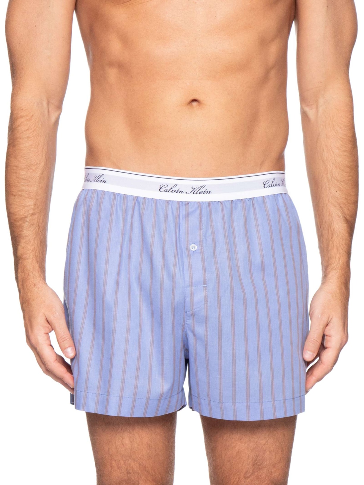 Cueca Samba Canção Algodão Icon Script Azul Calvin Klein Underwear