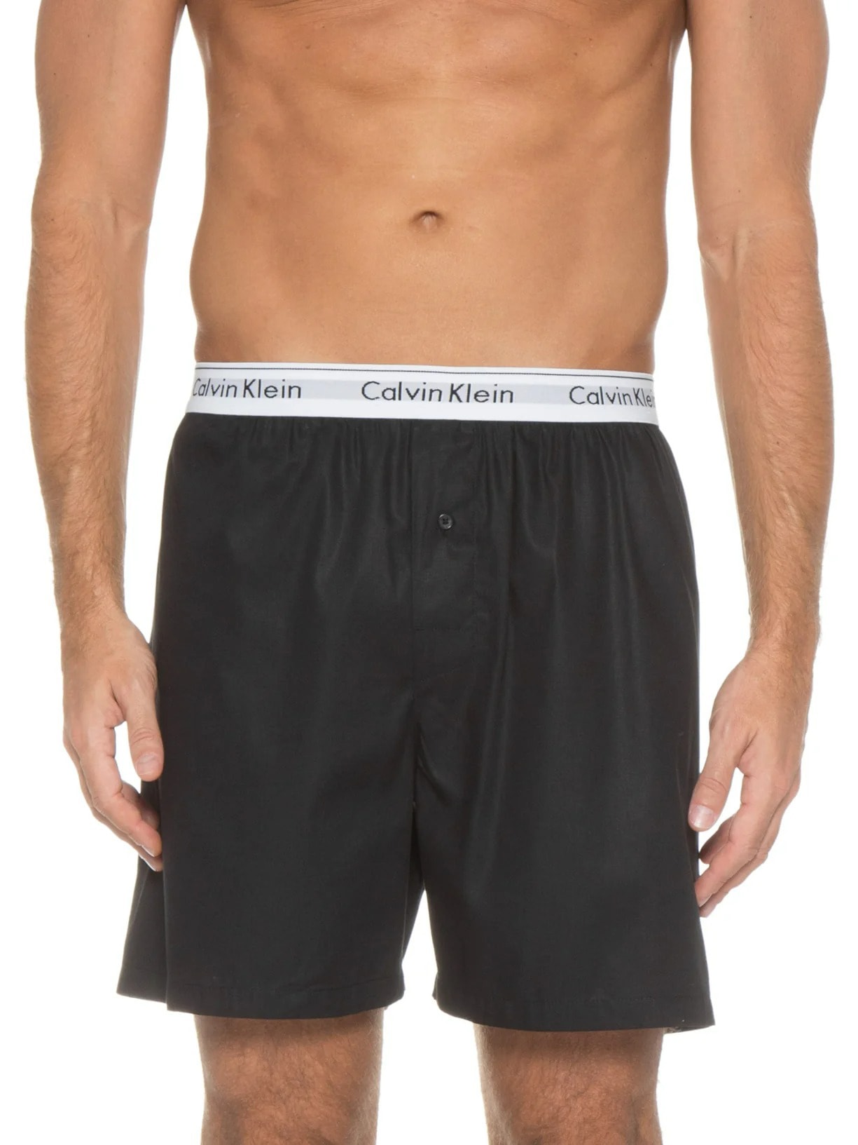 Cueca Samba Canção De Tricoline Lisa Preto Calvin Klein Underwear