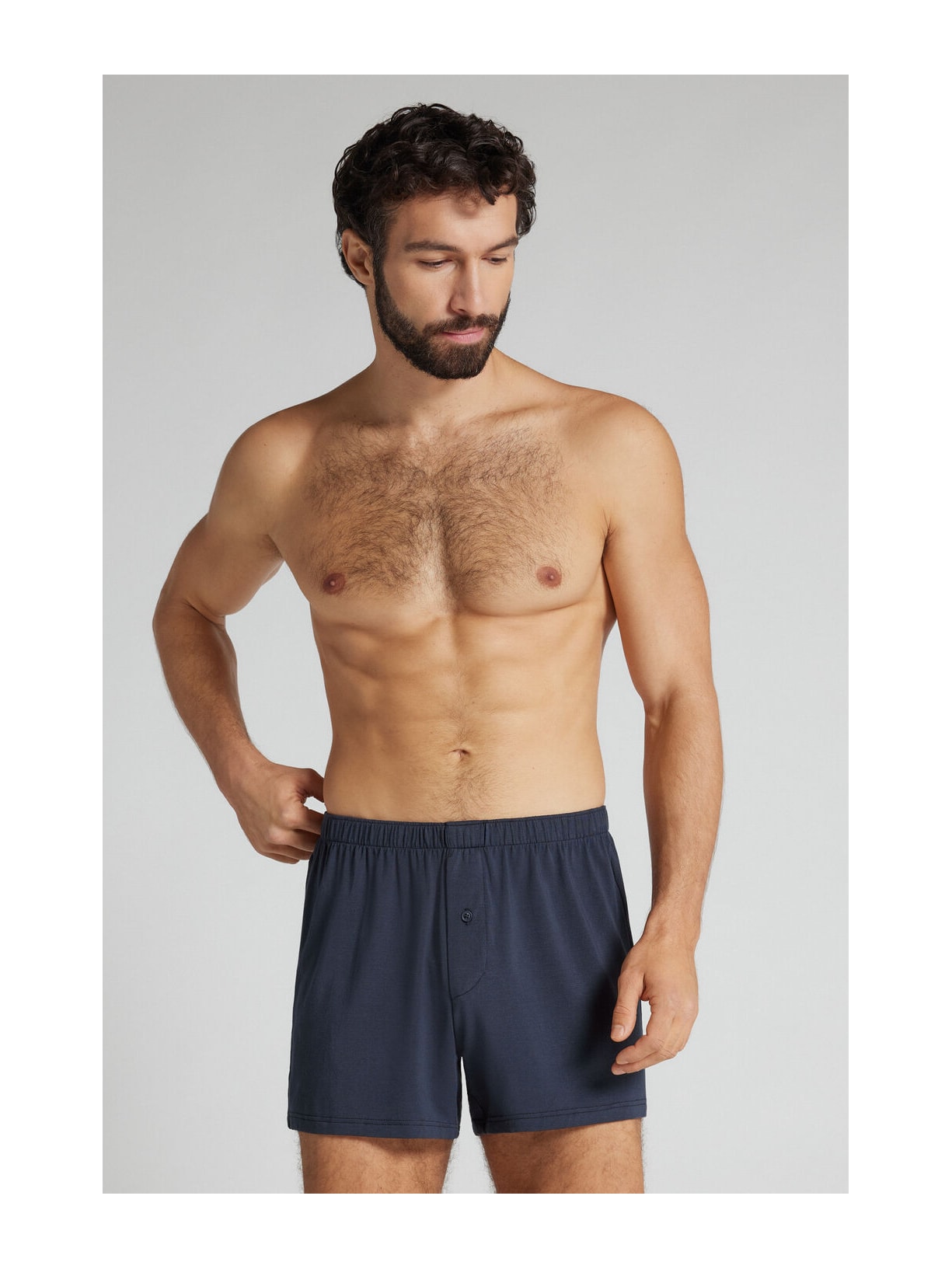 Cueca Samba Canção Em Modal e Seda Azul Intimissimi