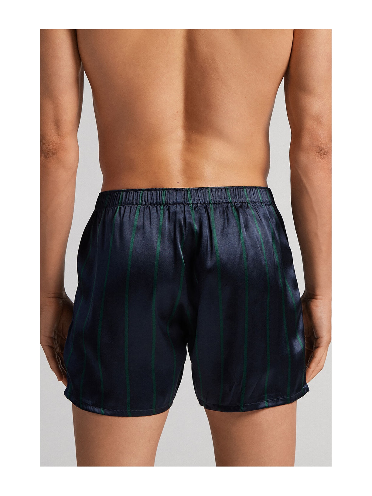 Cueca Samba Canção Em Seda Com Listras Azul Intimissimi