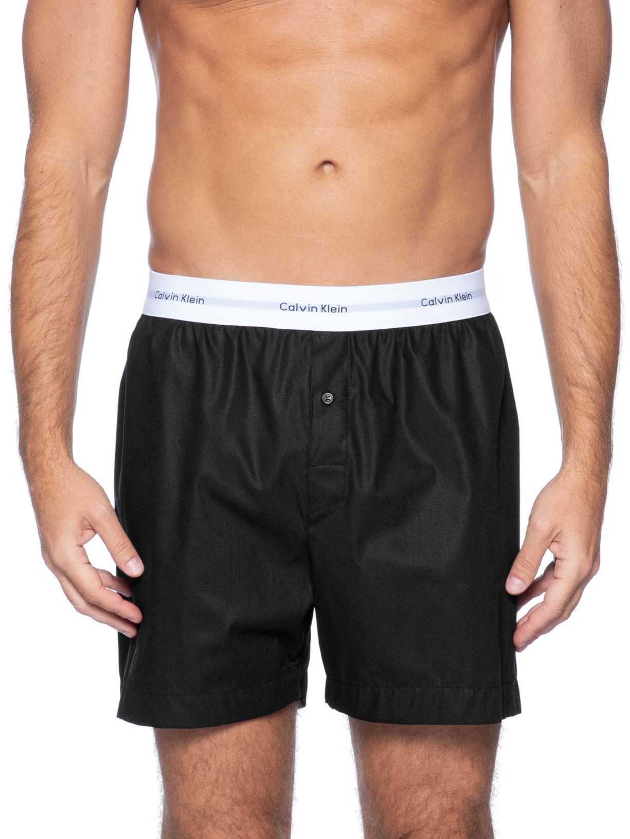 Cueca Samba Canção Em Tricoline Lisa Preto Calvin Klein Underwear