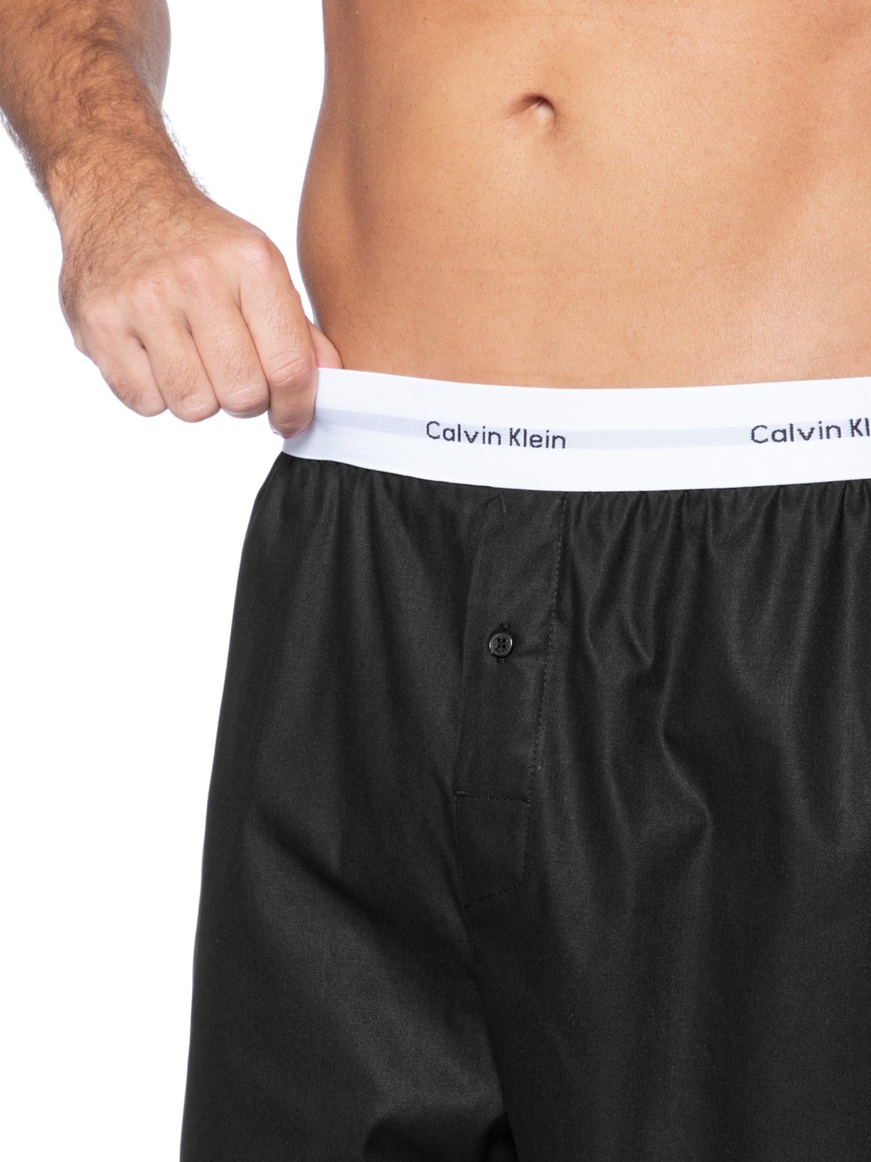 Cueca Samba Canção Em Tricoline Lisa Preto Calvin Klein Underwear