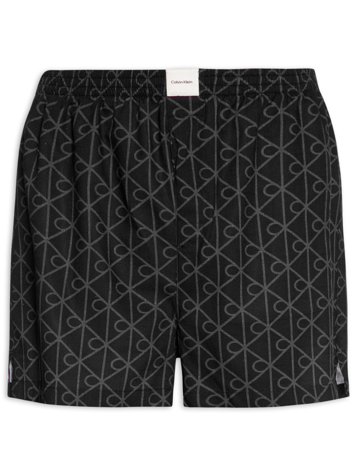 Cueca Samba Canção Em Viscose Estampada - Preto