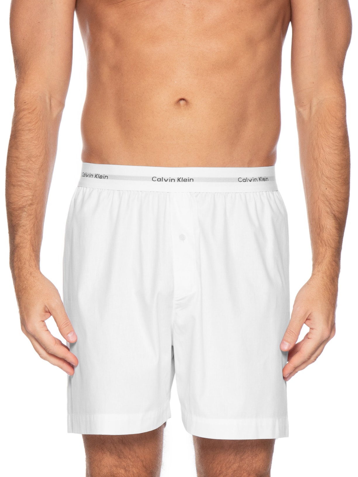 Cueca Samba Canção Tricoline Lisa Branco Calvin Klein Underwear