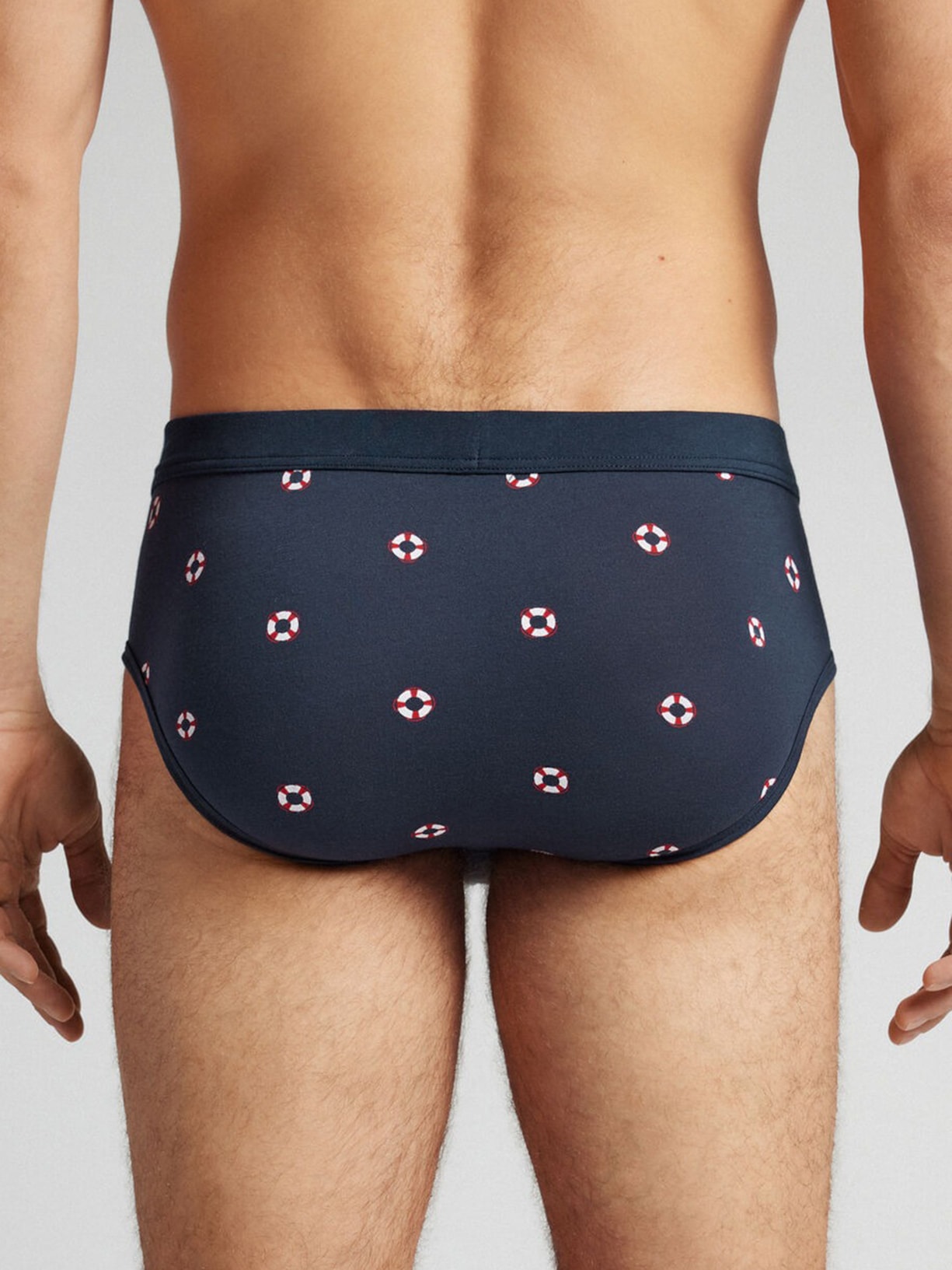 Cueca Slip Com Estampa De Boias Em Algodão Natural Fresh Azul Intimissimi