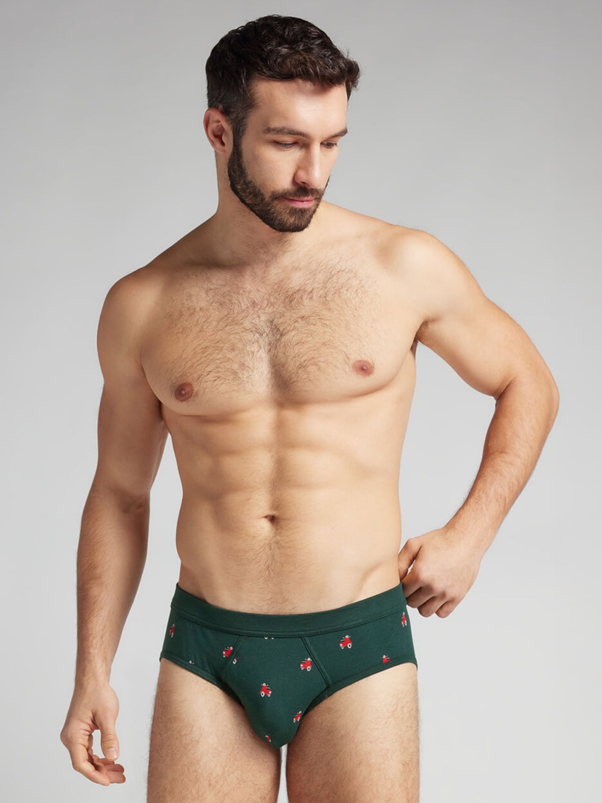 Cueca Slip Com Estampa De Scooter Em Algodão Natural Fresh Verde Intimissimi
