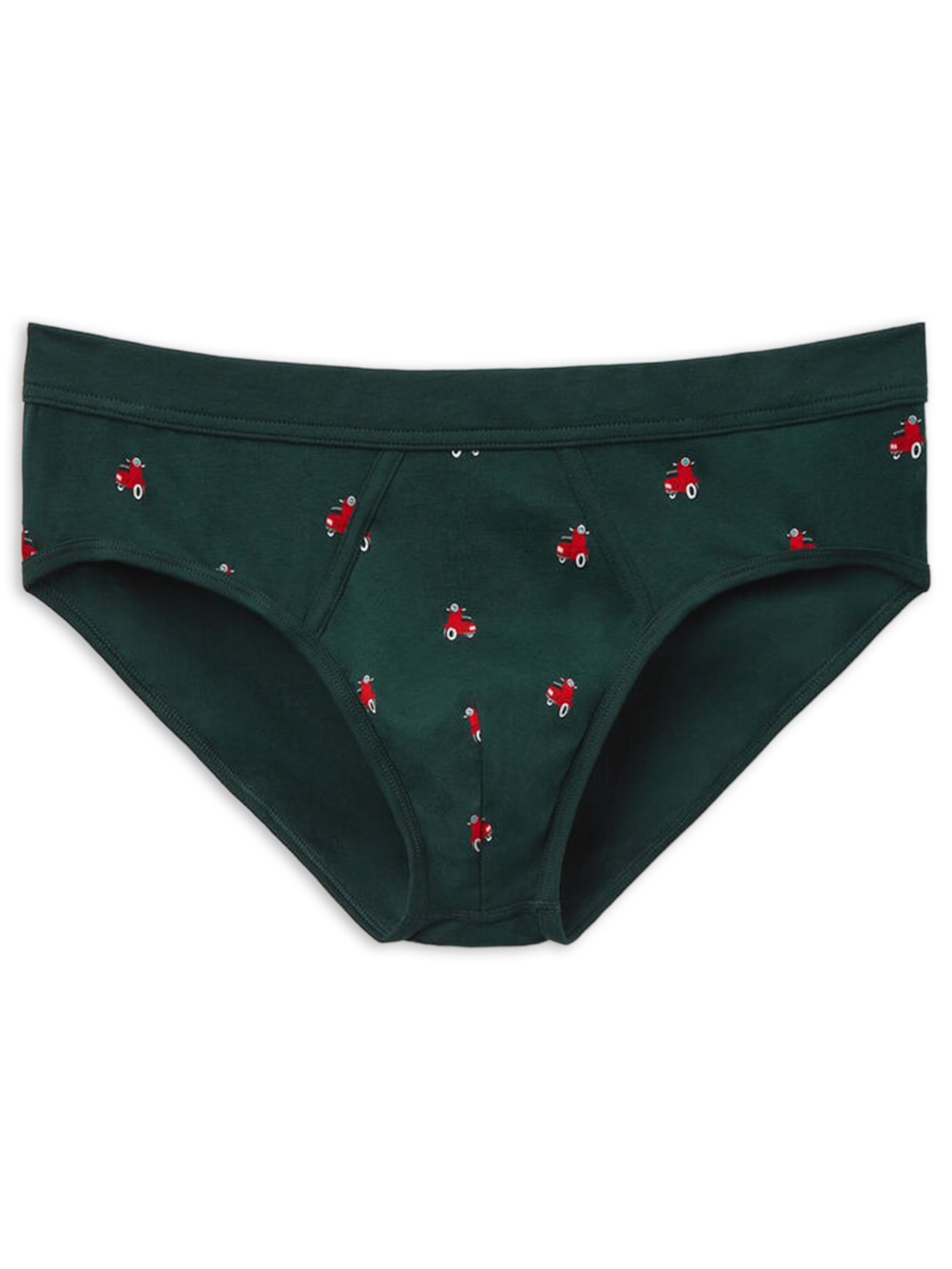 Cueca Slip Com Estampa De Scooter Em Algodão Natural Fresh Verde Intimissimi