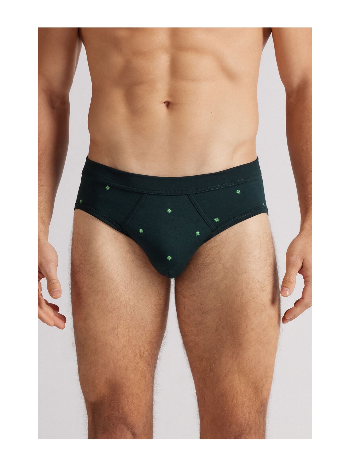 Cueca Slip Com Estampa De Trevos Em Algodão Supima Verde Intimissimi