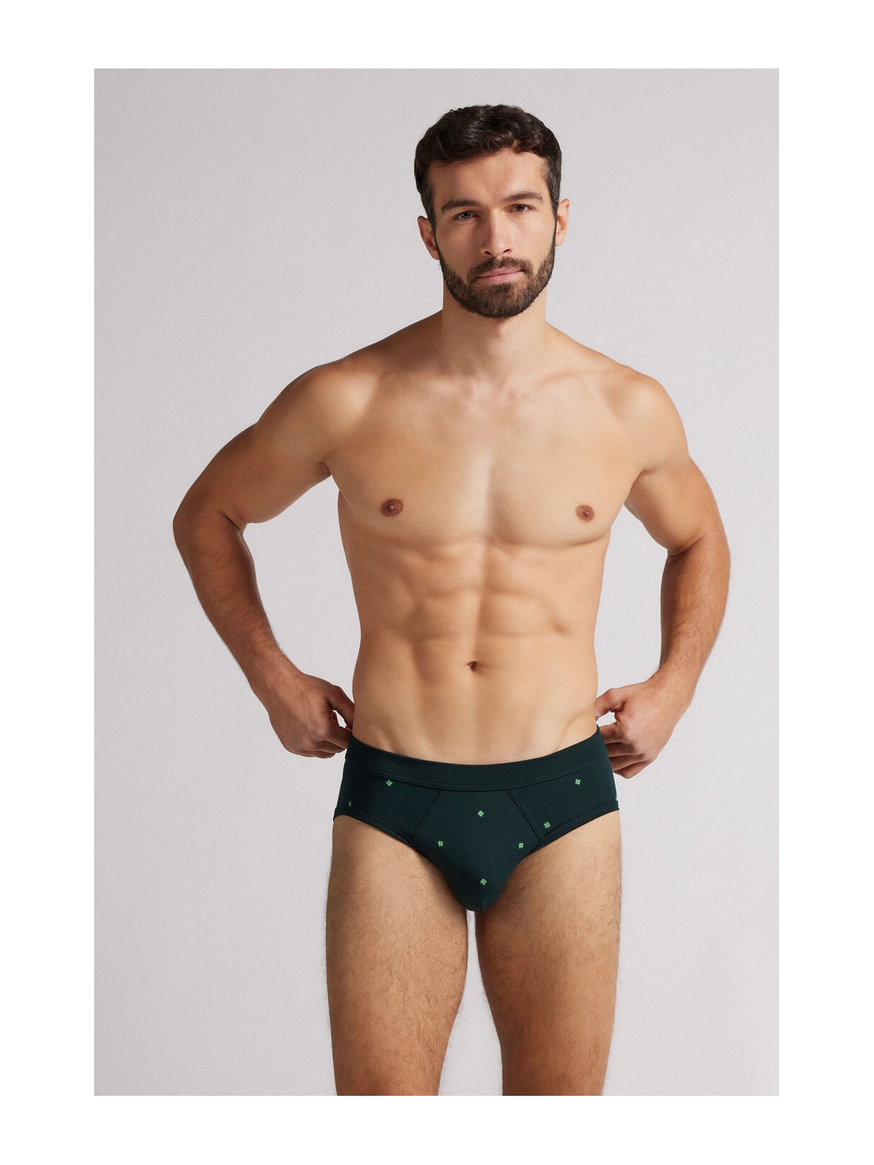 Cueca Slip Com Estampa De Trevos Em Algodão Supima Verde Intimissimi