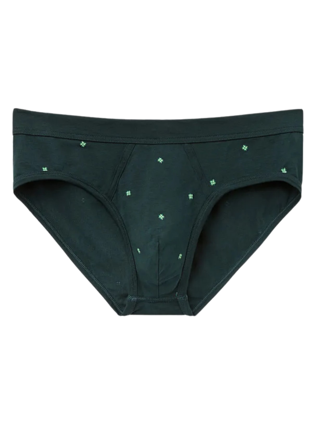 Cueca Slip Com Estampa De Trevos Em Algodão Supima - Verde