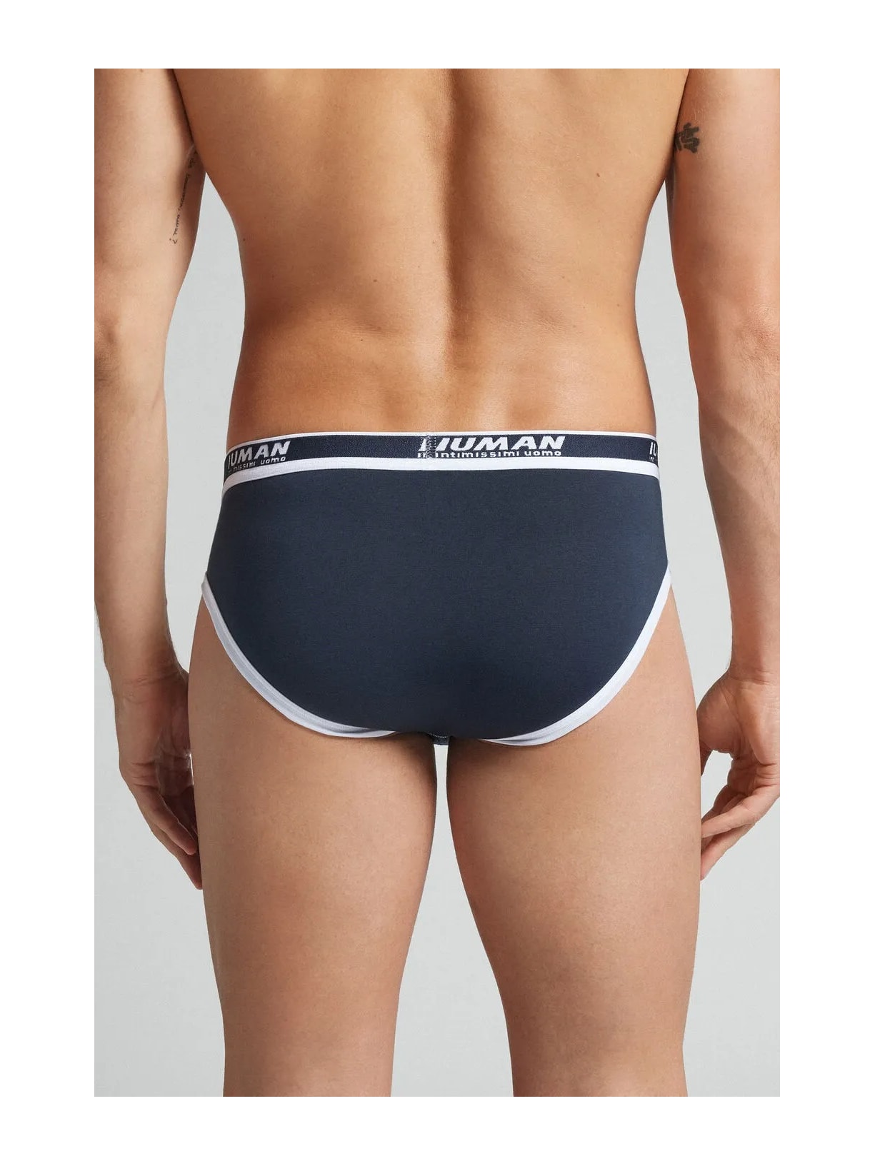 Cueca Slip Com Logotipo Em Algodão Supima Azul Intimissimi
