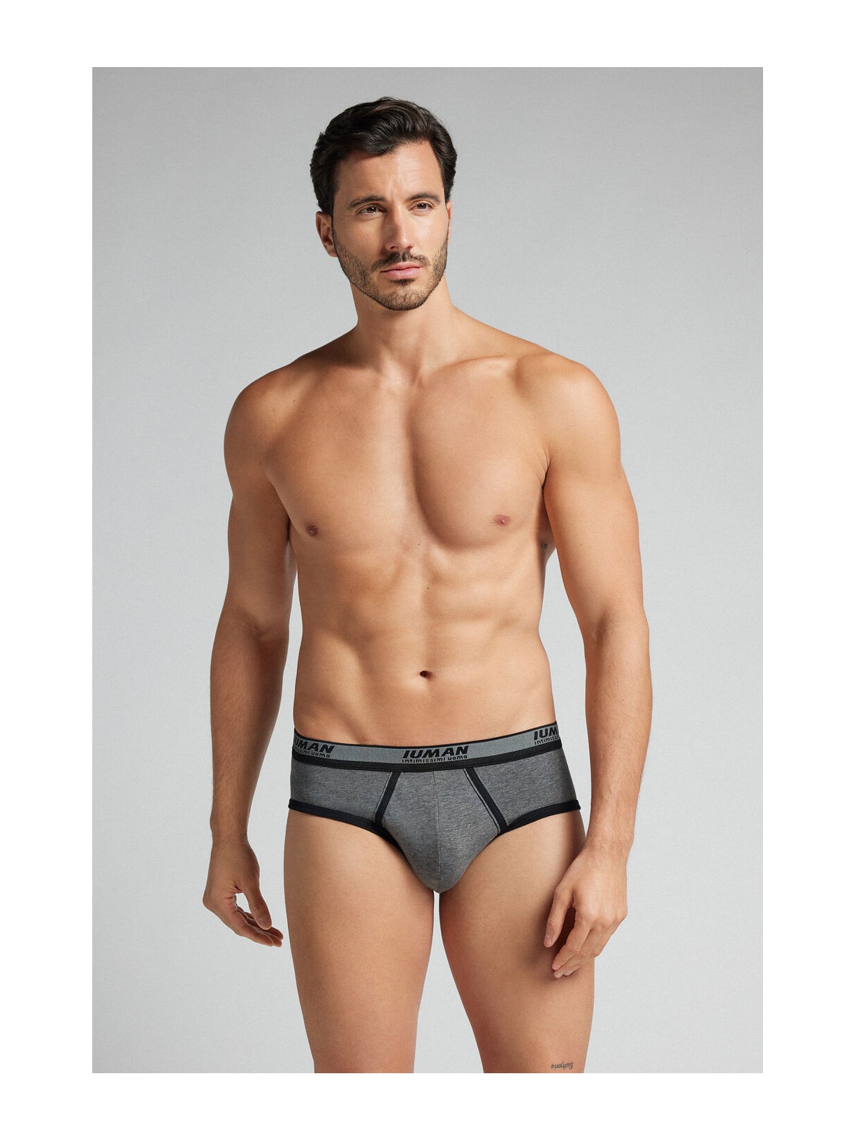 Cueca Slip Com Logotipo Em Algodão Supima Cinza Intimissimi