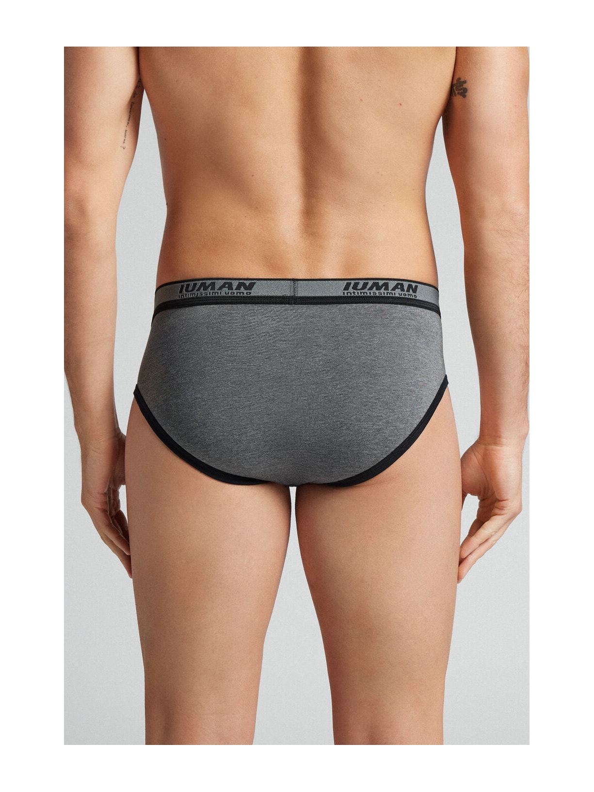 Cueca Slip Com Logotipo Em Algodão Supima Cinza Intimissimi