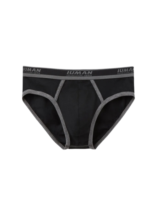 Cueca Slip Com Logotipo Em Algodão Supima - Preto