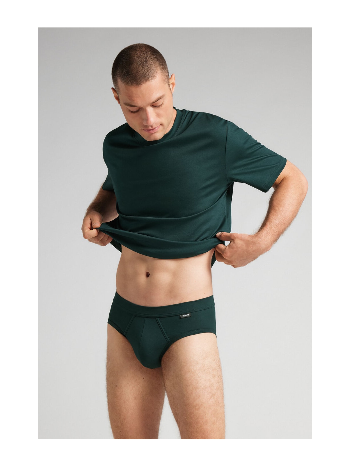 Cueca Slip Em Algodão Premium Verde Intimissimi