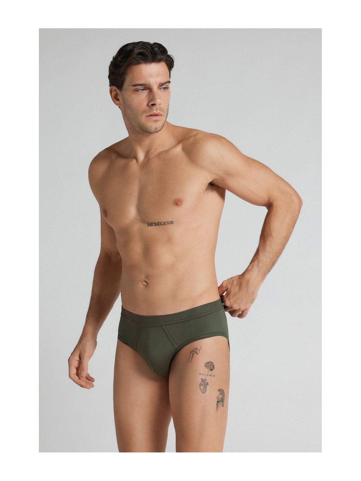 Cueca Slip Em Algodão Premium Verde Intimissimi