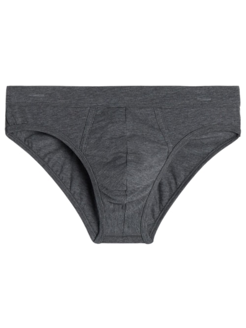 Cueca Slip Em Algodão Supima - Cinza