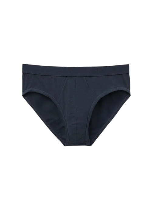 Cueca Slip Em Algodão Supima Com Elástico Visível - Azul