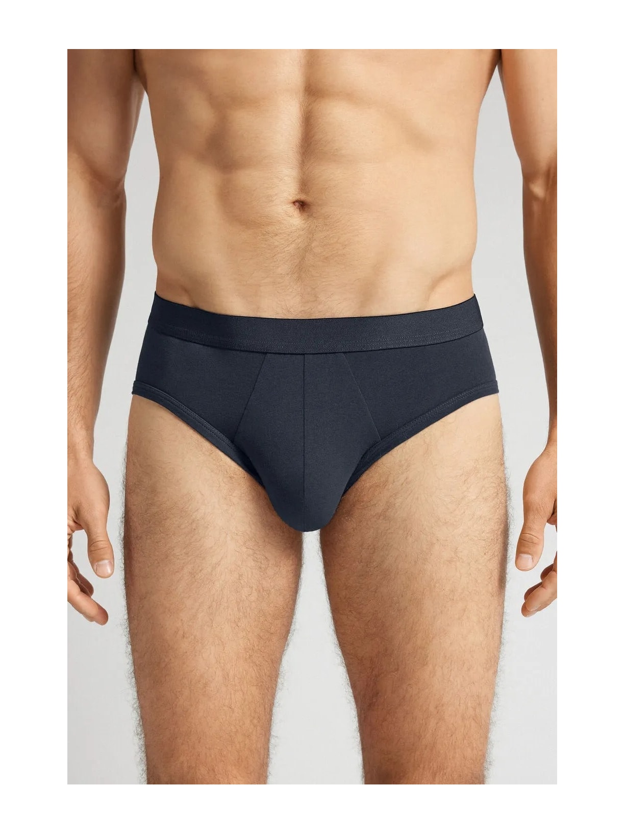 Cueca Slip Em Algodão Supima Com Elástico Visível Azul Intimissimi