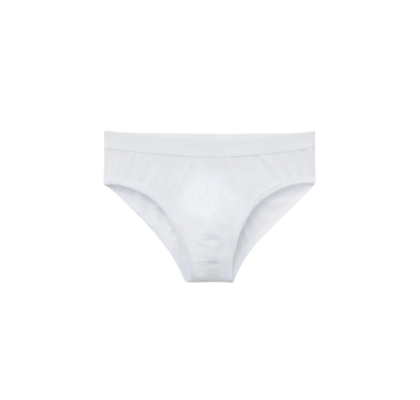 Cueca Slip Em Algodão Supima Com Elástico Visível - Branco