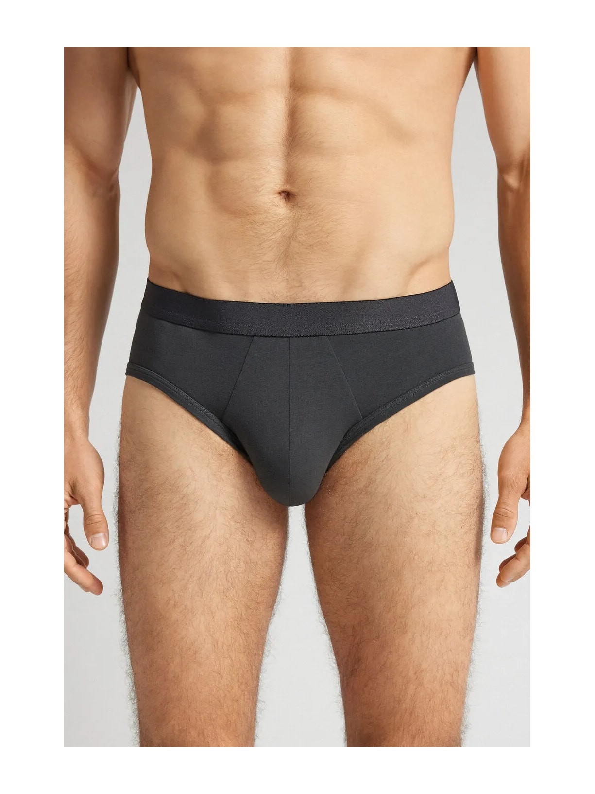 Cueca Slip Em Algodão Supima Com Elástico Visível Cinza Intimissimi