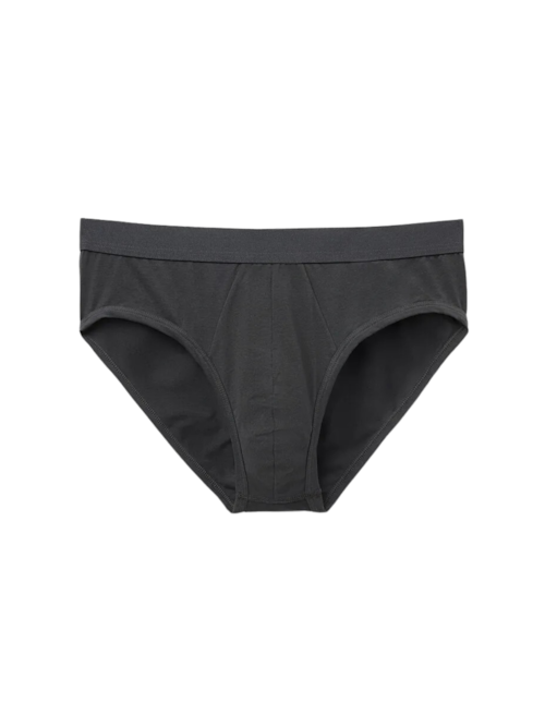 Cueca Slip Em Algodão Supima Com Elástico Visível - Cinza