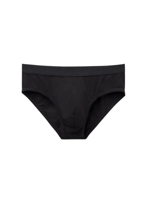 Cueca Slip Em Algodão Supima Com Elástico Visível - Preto