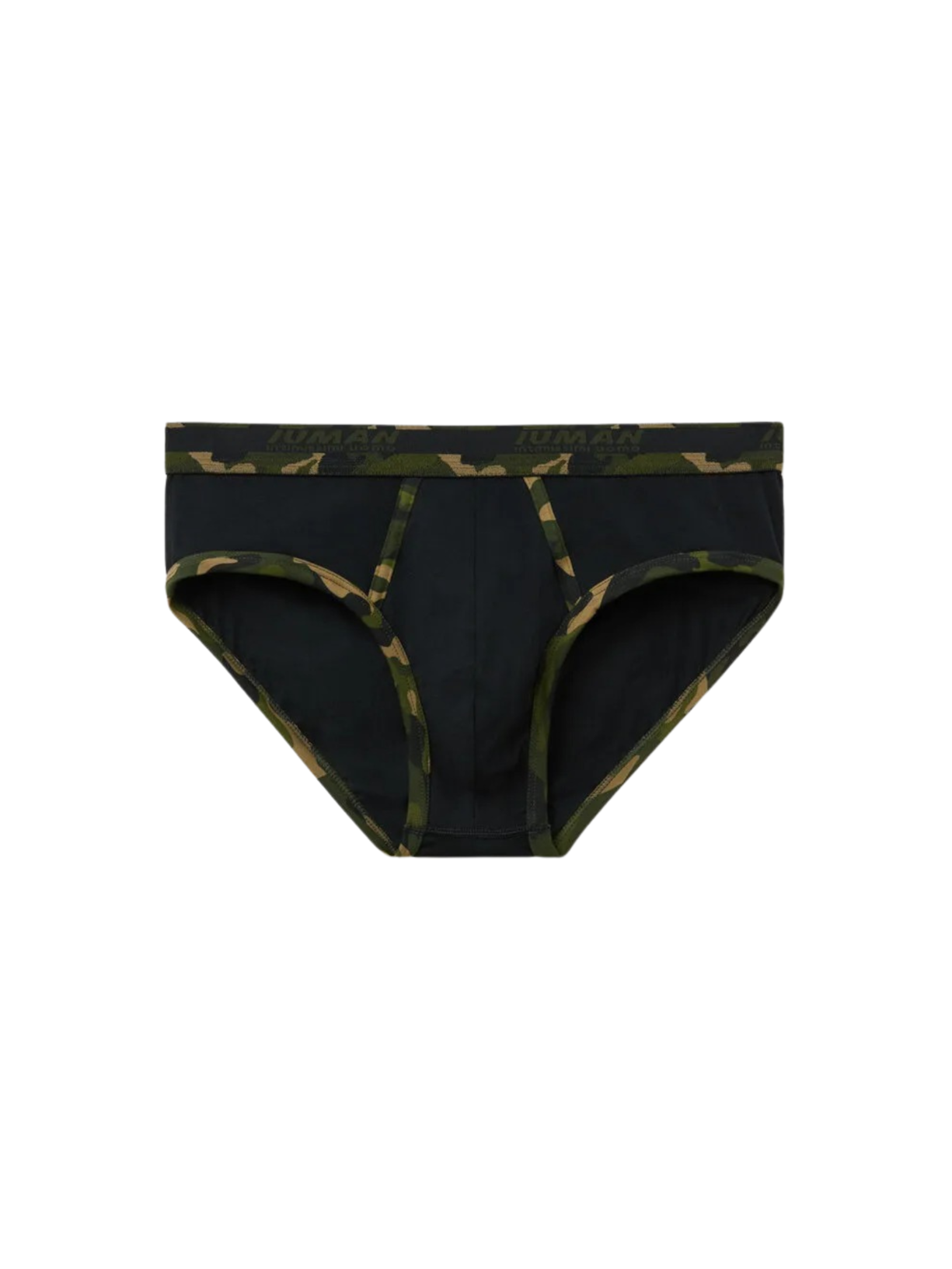Cueca Slip Em Algodão Supima Com Estampa Camuflada Preto Intimissimi