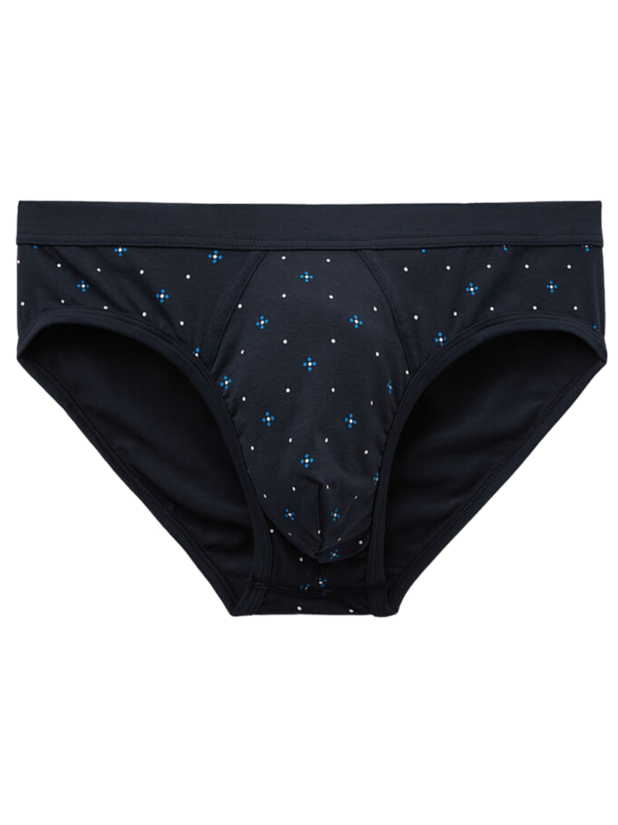 Cueca Slip Em Algodão Supima Com Estampa De Flores - Preto
