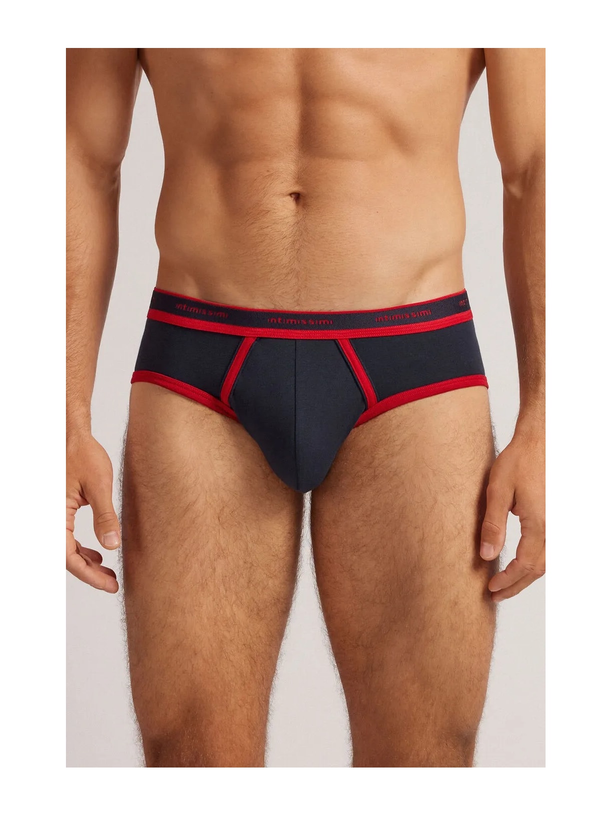 Cueca Slip Em Algodão Supima Com Logotipo Azul Intimissimi
