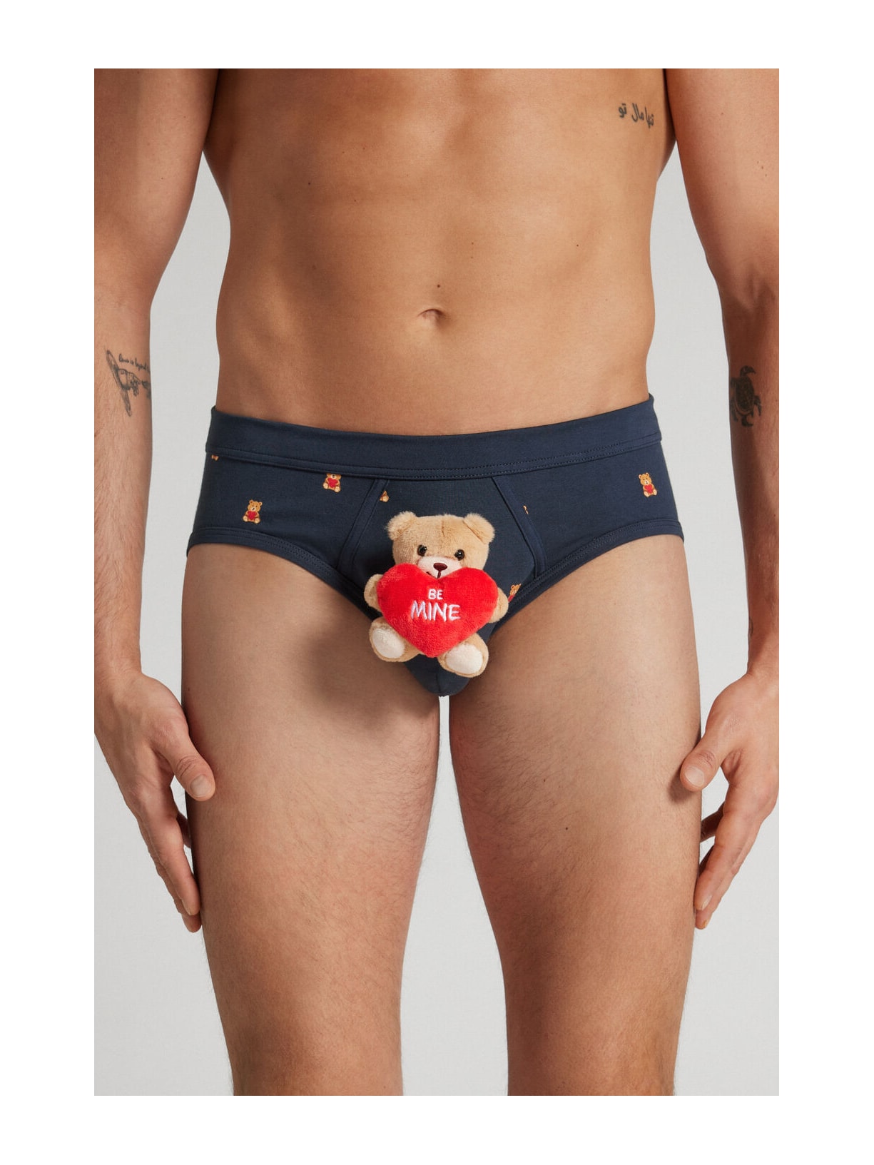 Cueca Slip Em Algodão Supima Com Pelucía Be Mine Azul Intimissimi