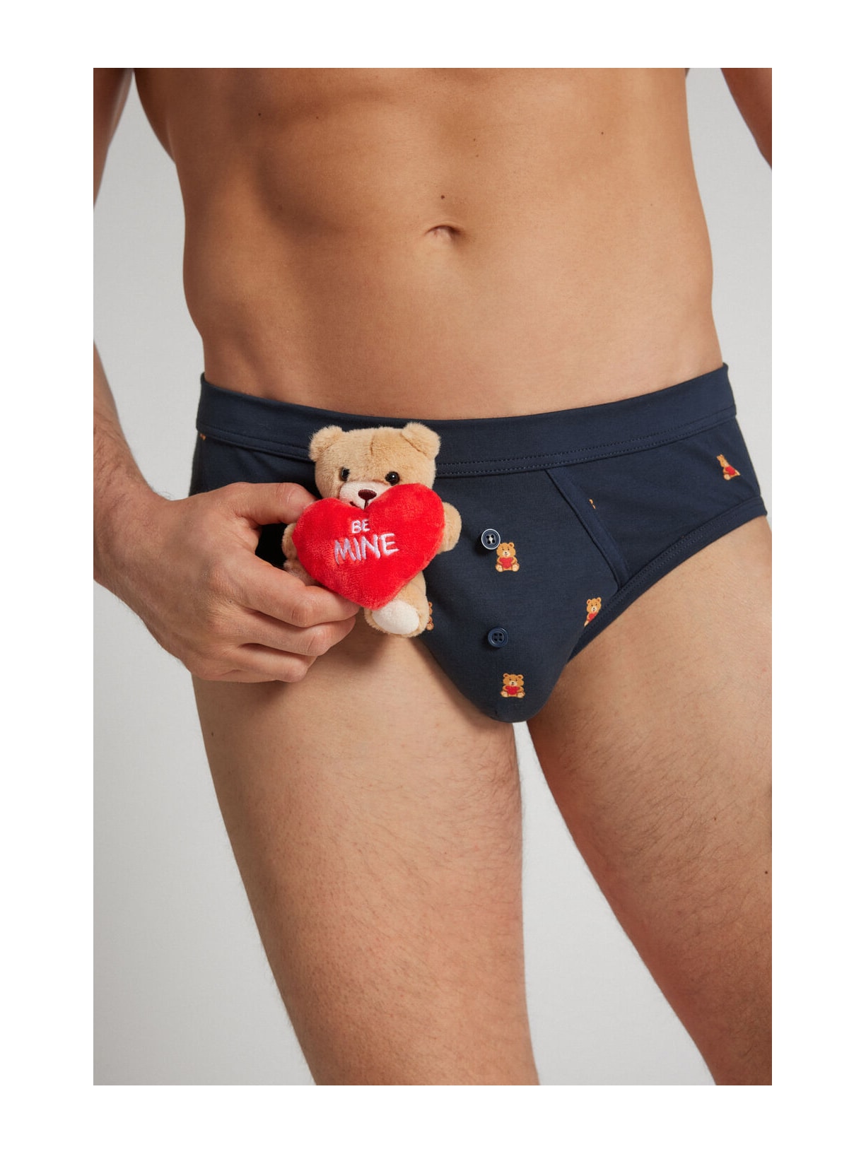 Cueca Slip Em Algodão Supima Com Pelucía Be Mine Azul Intimissimi