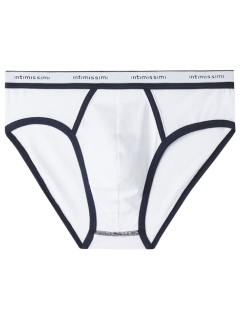 Cueca Slip Em Algodão Supima Natural Fresh Com Logótipo - Branco