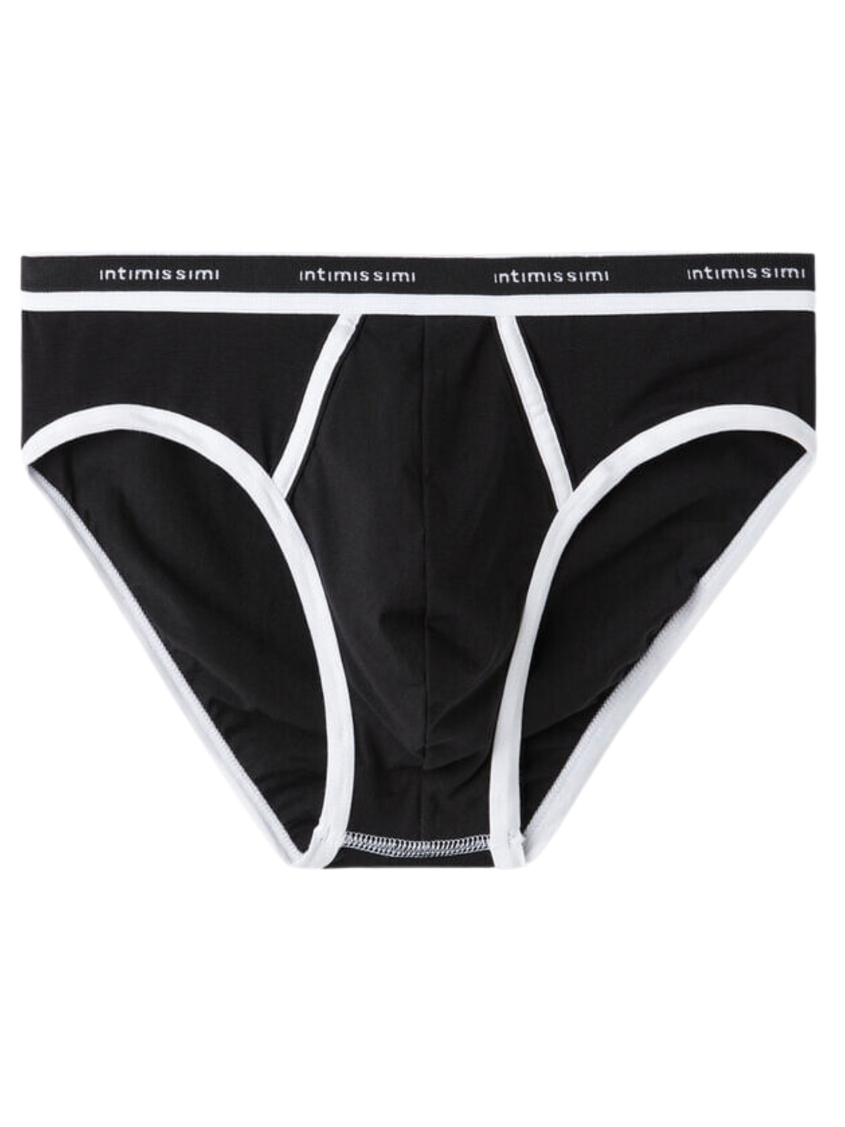 Cueca Slip Em Algodão Supima Natural Fresh Com Logótipo - Preto