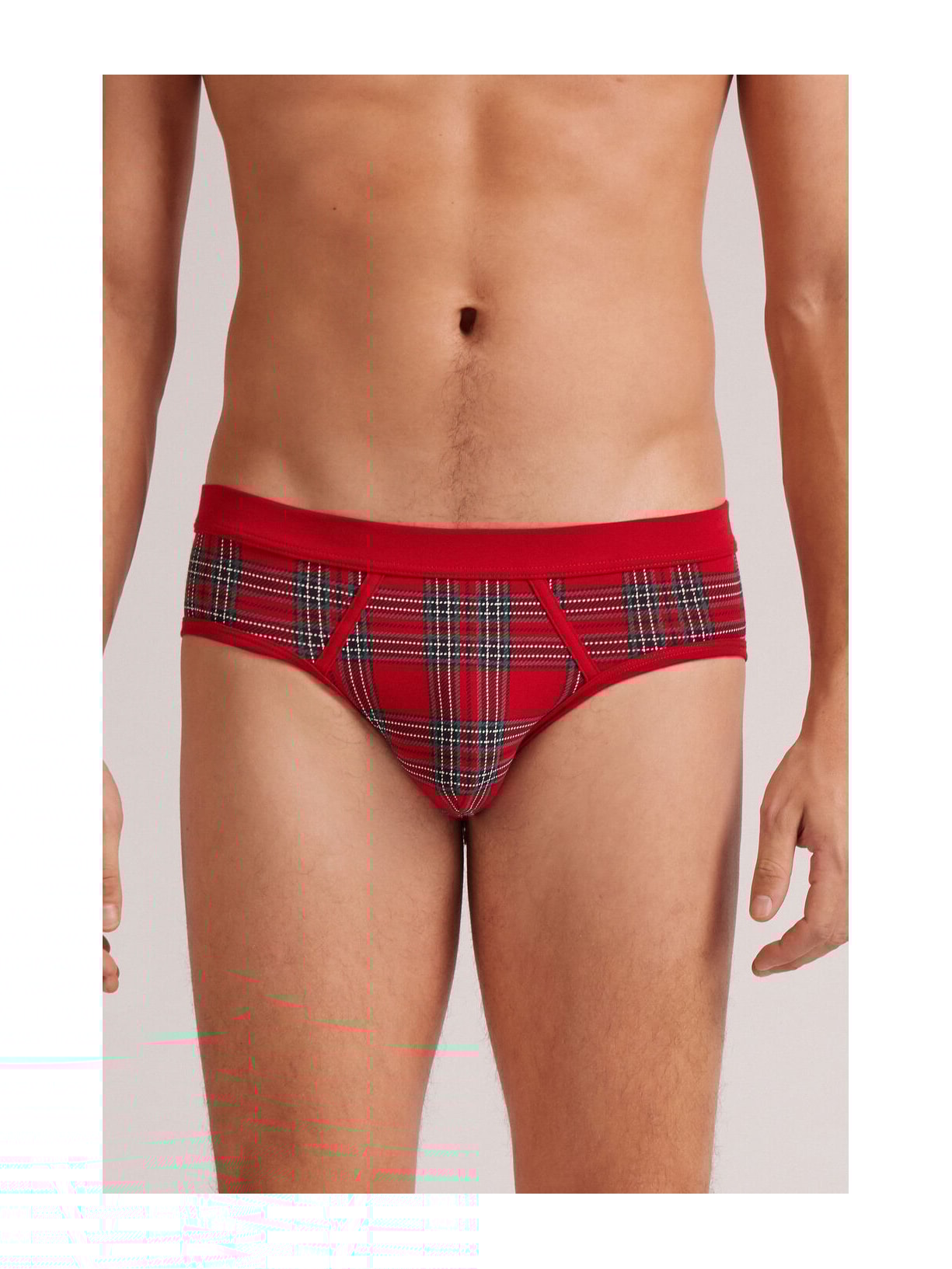 Cueca Slip Em Algodão Supima Xadrez Vermelho Intimissimi