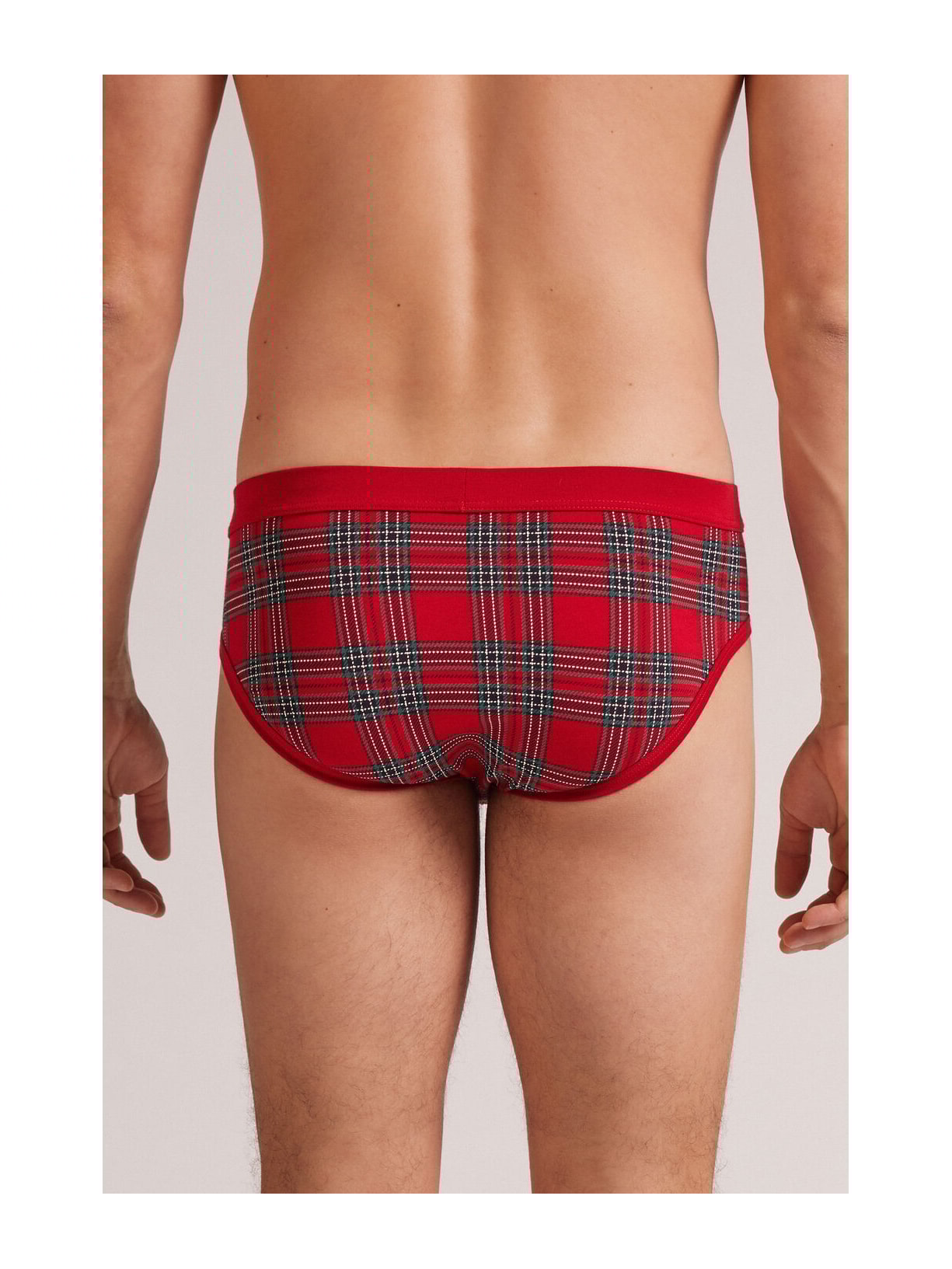 Cueca Slip Em Algodão Supima Xadrez Vermelho Intimissimi
