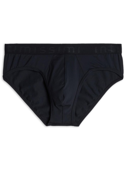 Cueca Slip Em Microfibra Com Logotipo - Azul
