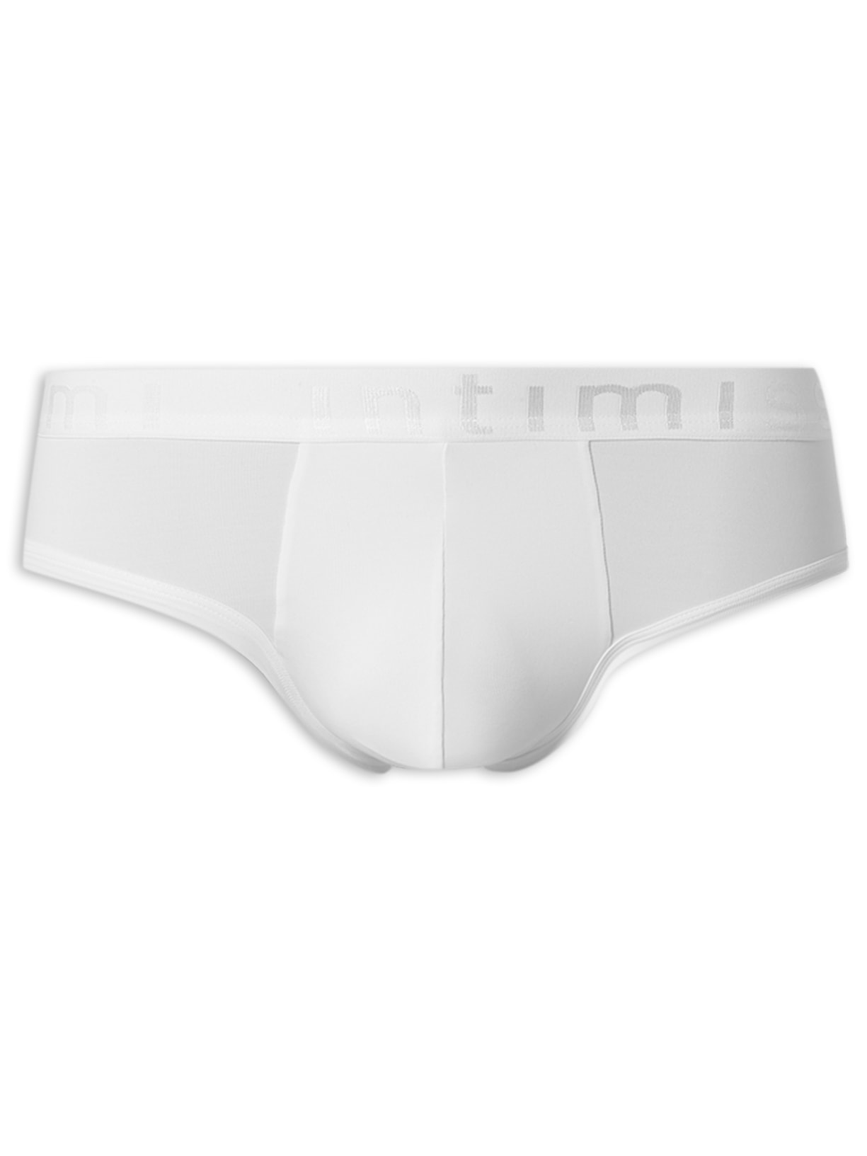 Cueca Slip Em Microfibra Com Logotipo - Branco