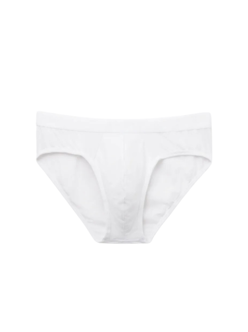 Cueca Slip Em Microfibra Com Logótipo - Branco