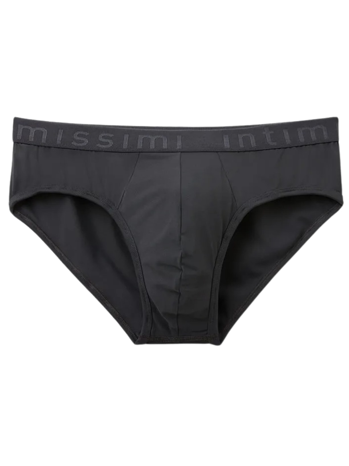 Cueca Slip Em Microfibra Com Logotipo - Cinza