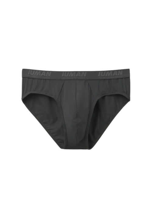 Cueca Slip Em Microfibra Com Logótipo - Cinza