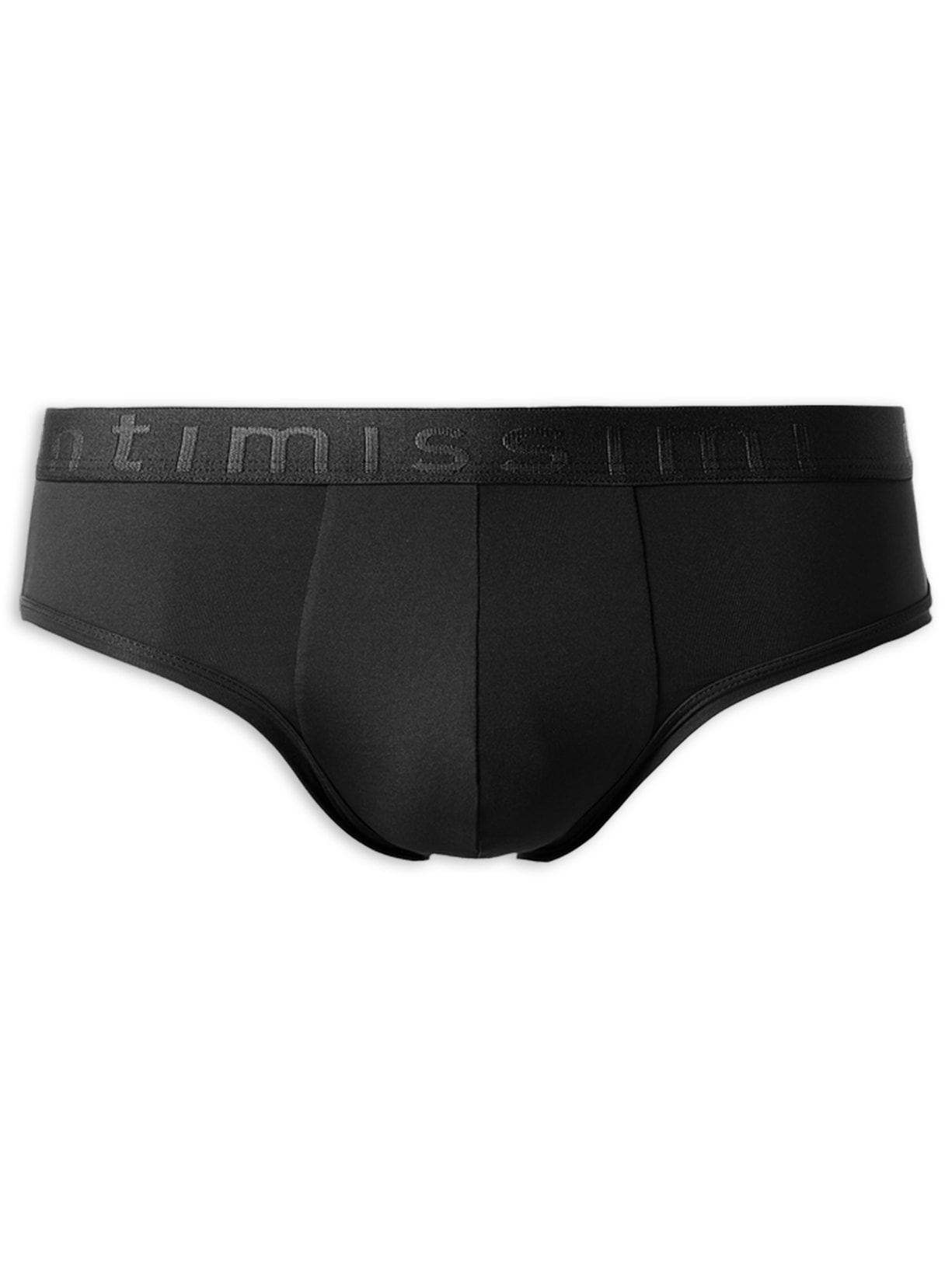 Cueca Slip Em Microfibra Com Logotipo - Preto