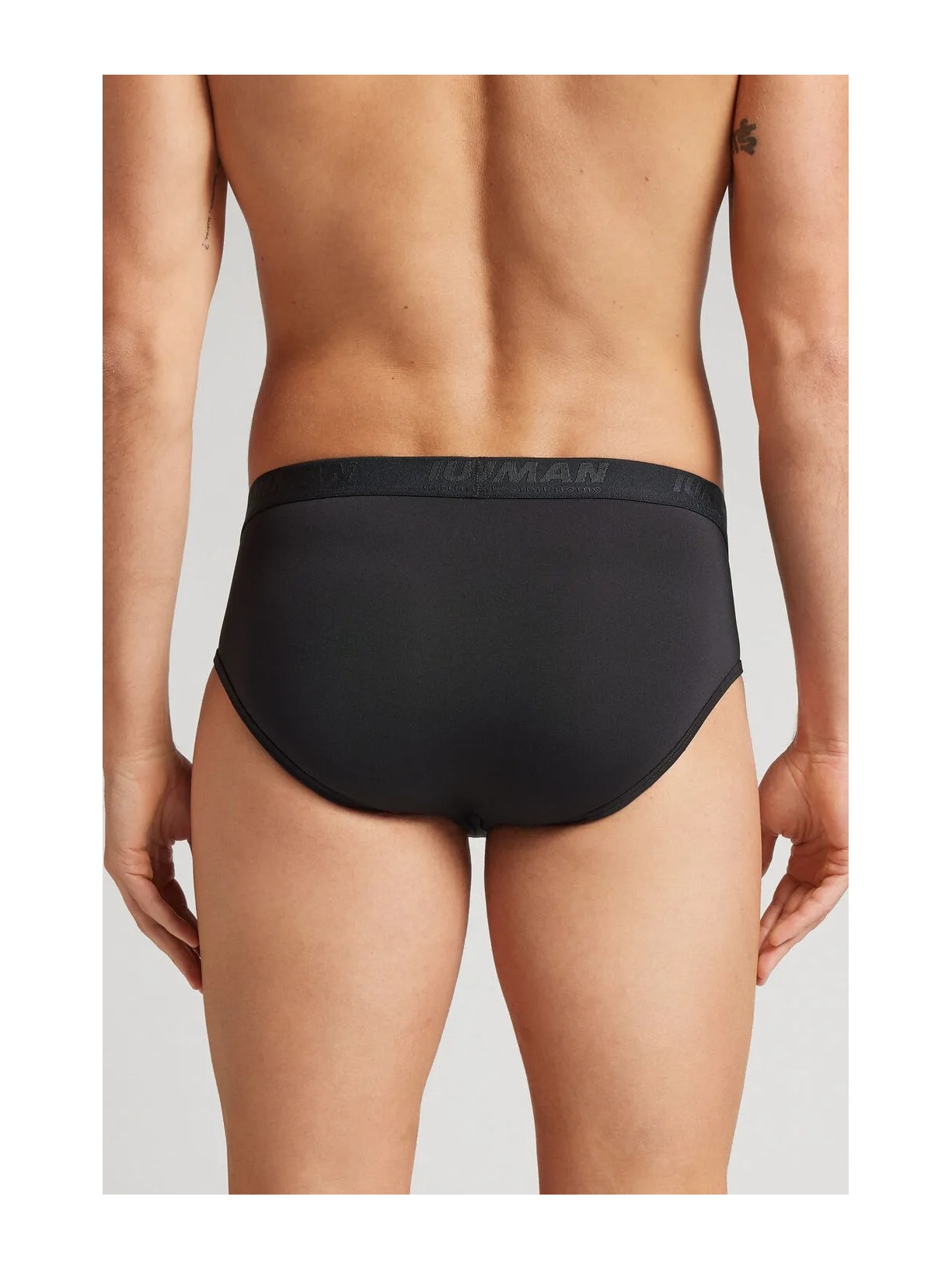 Cueca Slip Em Microfibra Com Logótipo Preto Intimissimi