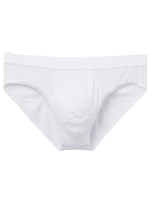 Cueca Slip Em Modal e Seda - Branco