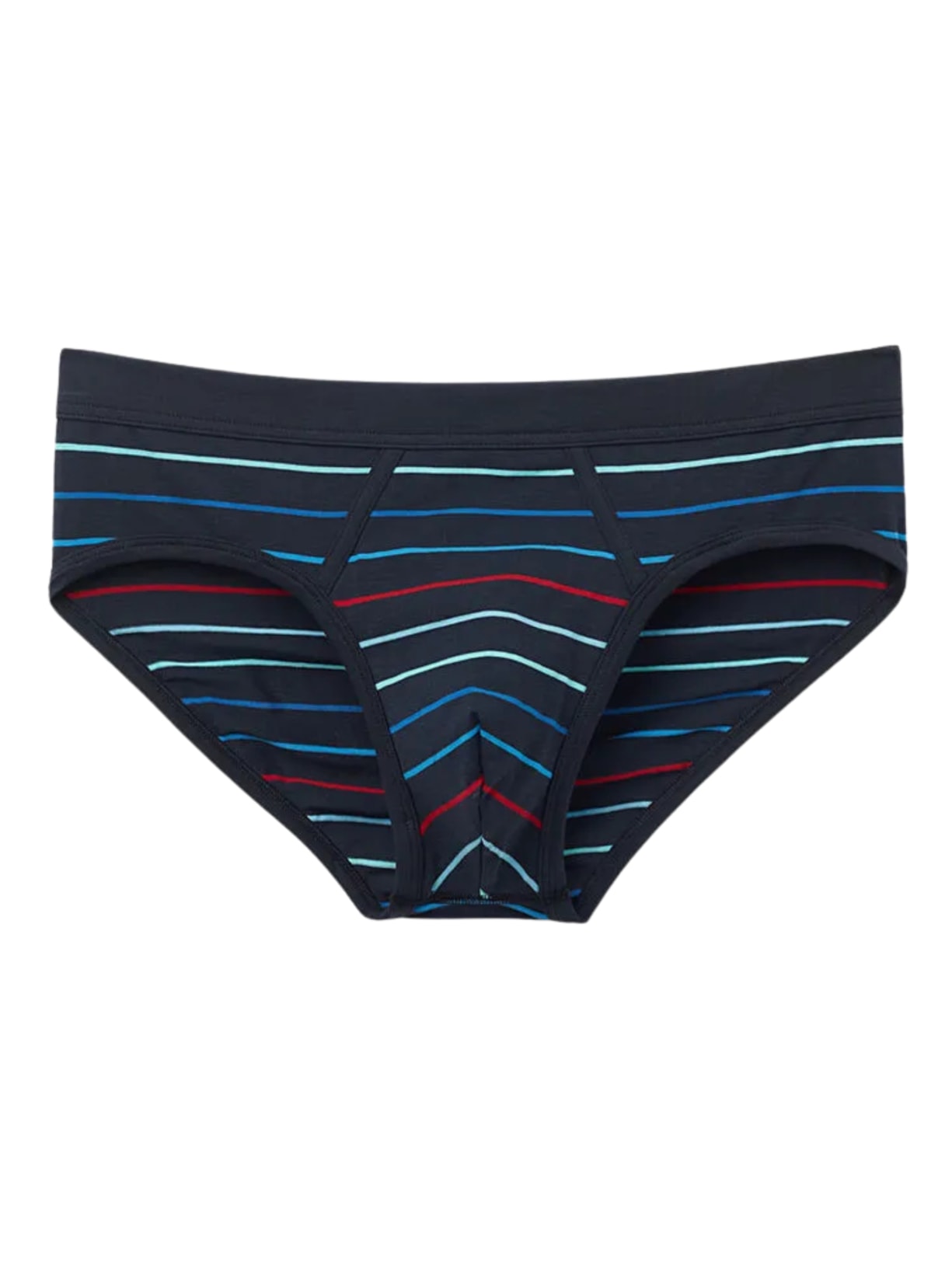 Cueca Slip Listrada Em Algodão Supima - Azul