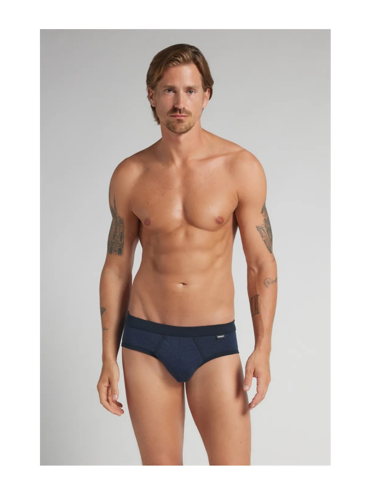 Cueca Slip Mil Listras Em Algodão Supima Azul Intimissimi