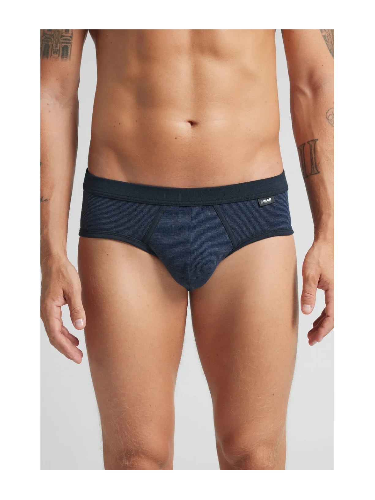 Cueca Slip Mil Listras Em Algodão Supima Azul Intimissimi