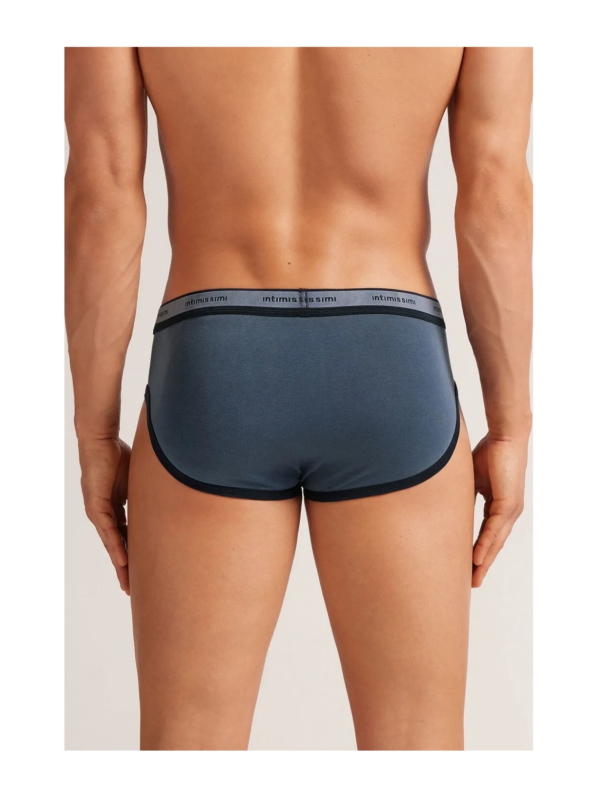 Cueca Slip Washed Collection Em Algodão Azul Intimissimi